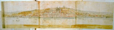 Greenwich Palace vom Nordufer der Themse, um 1544 von Anthonis van den Wyngaerde